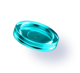 A decorative floating coin